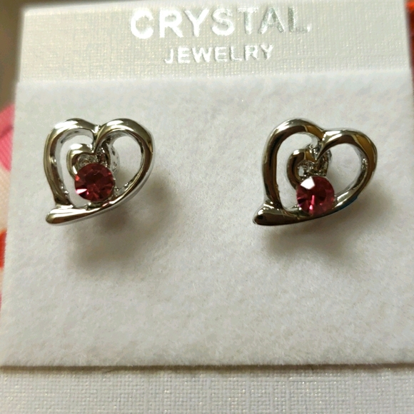 Pink Swarovski Crystal Element Earrings - Picture 2 of 2